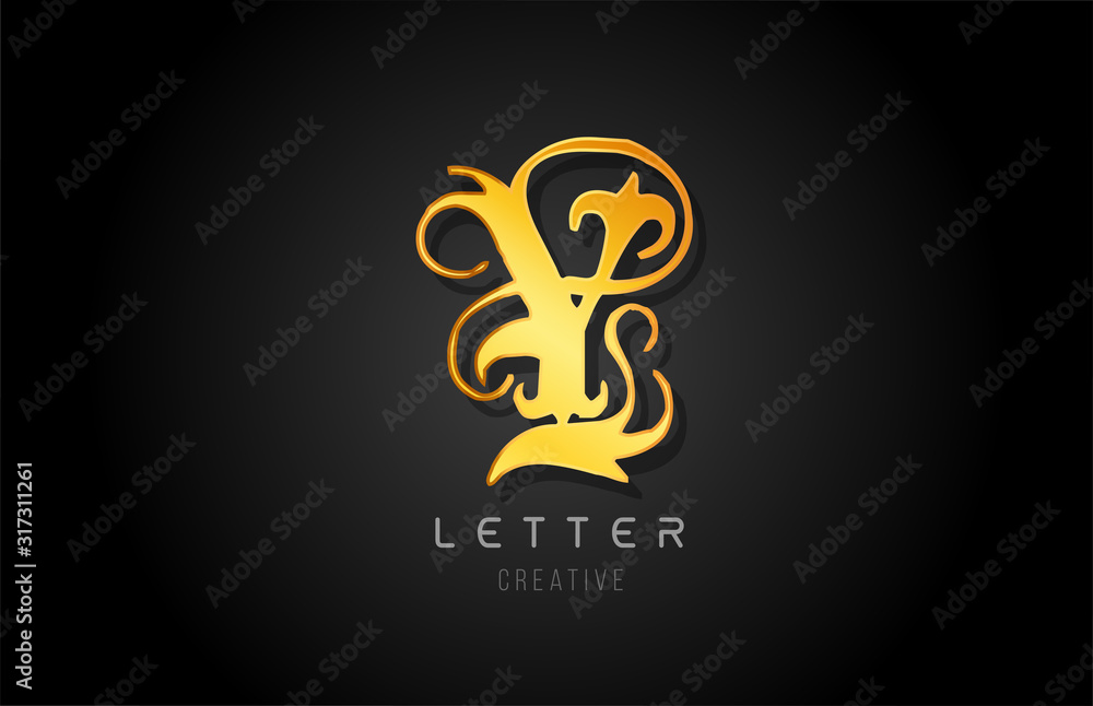 Y gold golden letter alphabet design for logo company icon Y gold golden letter alphabet design for logo company icon