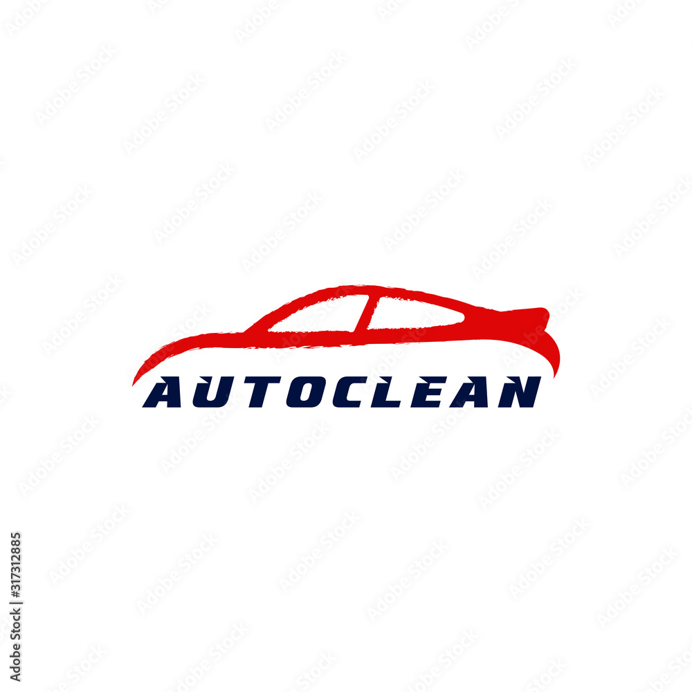 Car painting logo, emblem, badge. Vector image of the car on the strokes of brush lettering auto car. Car painting logo, emblem, badge. Vector image of the car on the strokes of brush lettering auto car.