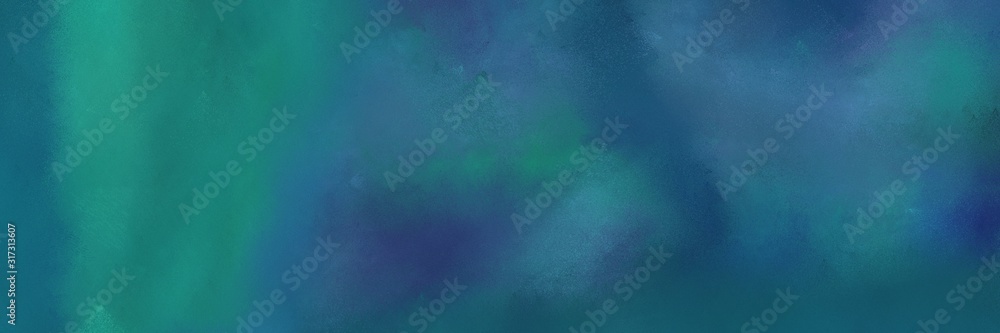 grunge horizontal background with teal blue, blue chill and midnight blue color