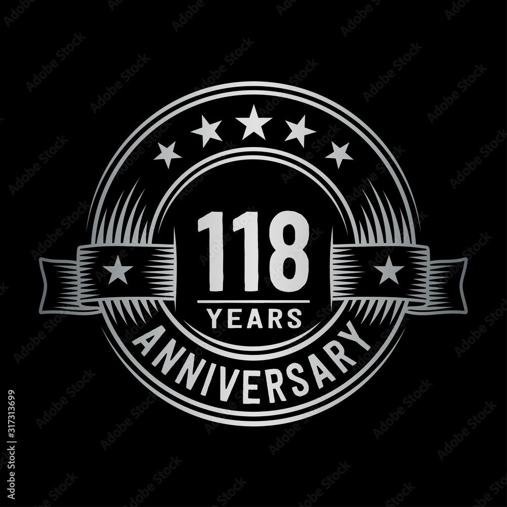 Fototapeta premium 118 years anniversary celebration logotype. Vector and illustration.