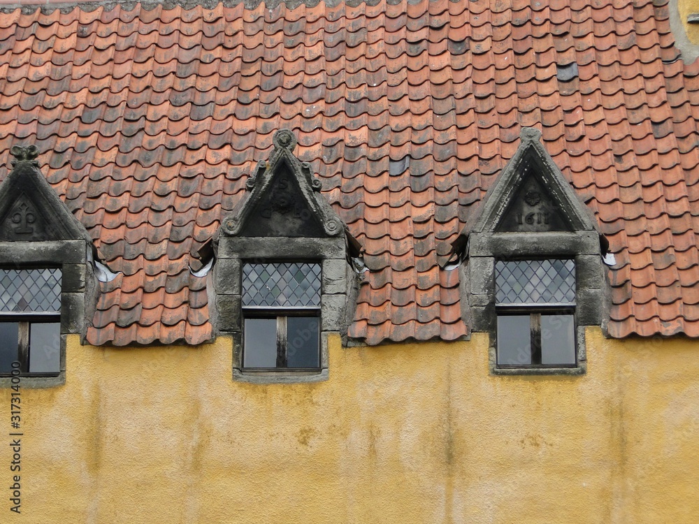 tejados de casas  deel medievo 