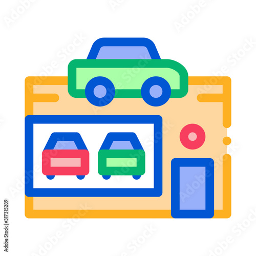 Car Dealer Shop Icon Vector. Outline Car Dealer Shop Sign. Isolated Contour Symbol Illustration