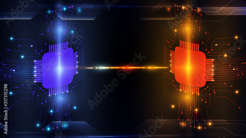 Abstract computer microprocessor circuit board vector background. EPS 10.