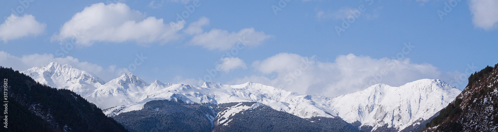 Panoramic of the mountains of Aran