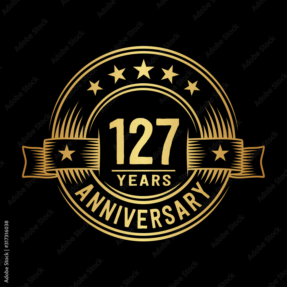Fototapeta premium 127 years anniversary celebration logotype. Vector and illustration.