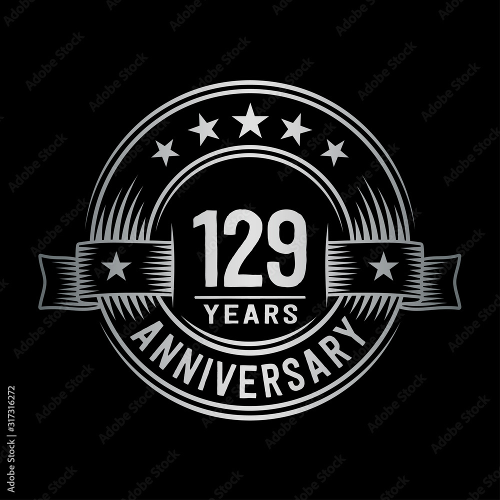 Fototapeta premium 129 years anniversary celebration logotype. Vector and illustration.