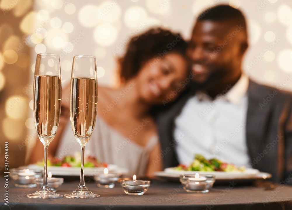 Lovely black couple celebrating St. Valentine's Day Lovely black couple celebrating St. Valentine's Day