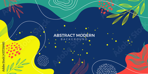Abstract floral hand drawn background