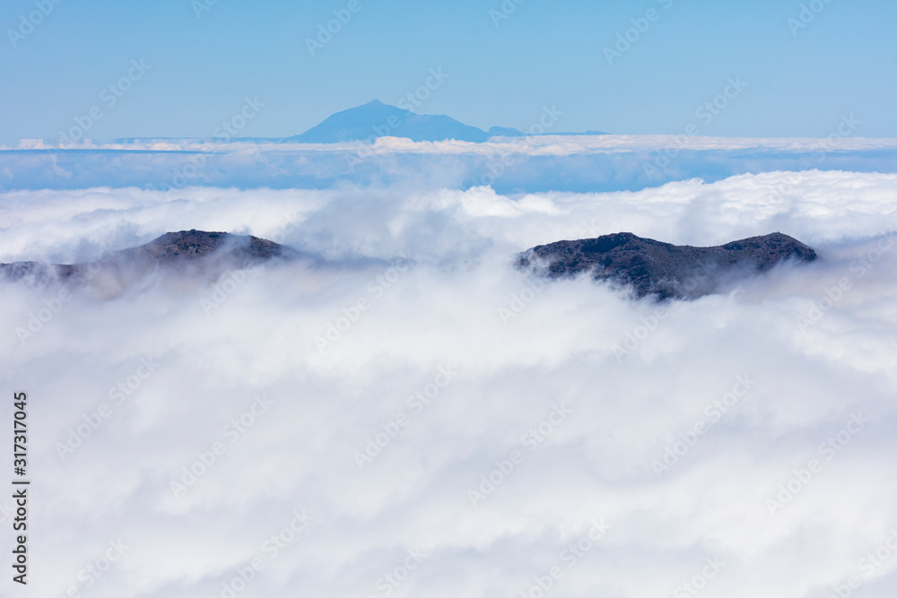 Teide volcano, Teide National Park, Tenerife island, El Paso and Garafia municipalities, La Palma island, Canary Islands, Spain, Europe, Unesco Biosphere Reserve