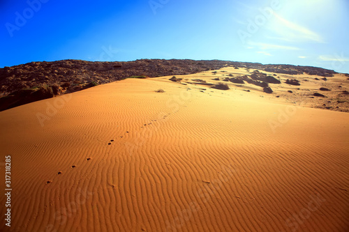 Sand dunes of Erg Chebbi in the Sahara Desert  Morocco.
