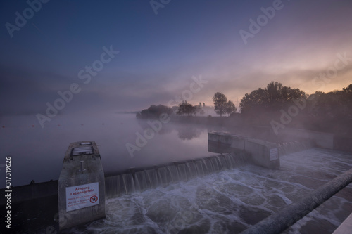 Misty morning at the Kemnader lake, Bochum, Germany.