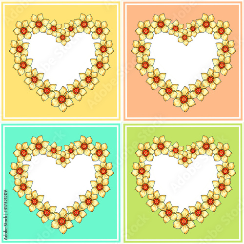 pastel flowers heart napkins seamless pattern