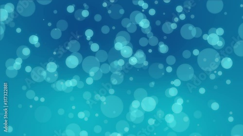 Turquoise blue animated background with floating bubble light particles.