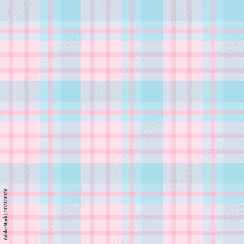 Seamless pattern in pastel pink and blue colors for plaid, fabric, textile, clothes, tablecloth and other things. Vector image.