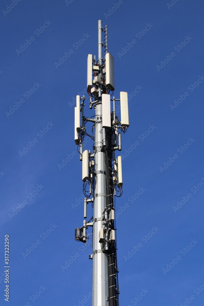 5G telephone and telecommunication antennas installed in the city 5G telephone and telecommunication antennas installed in the city