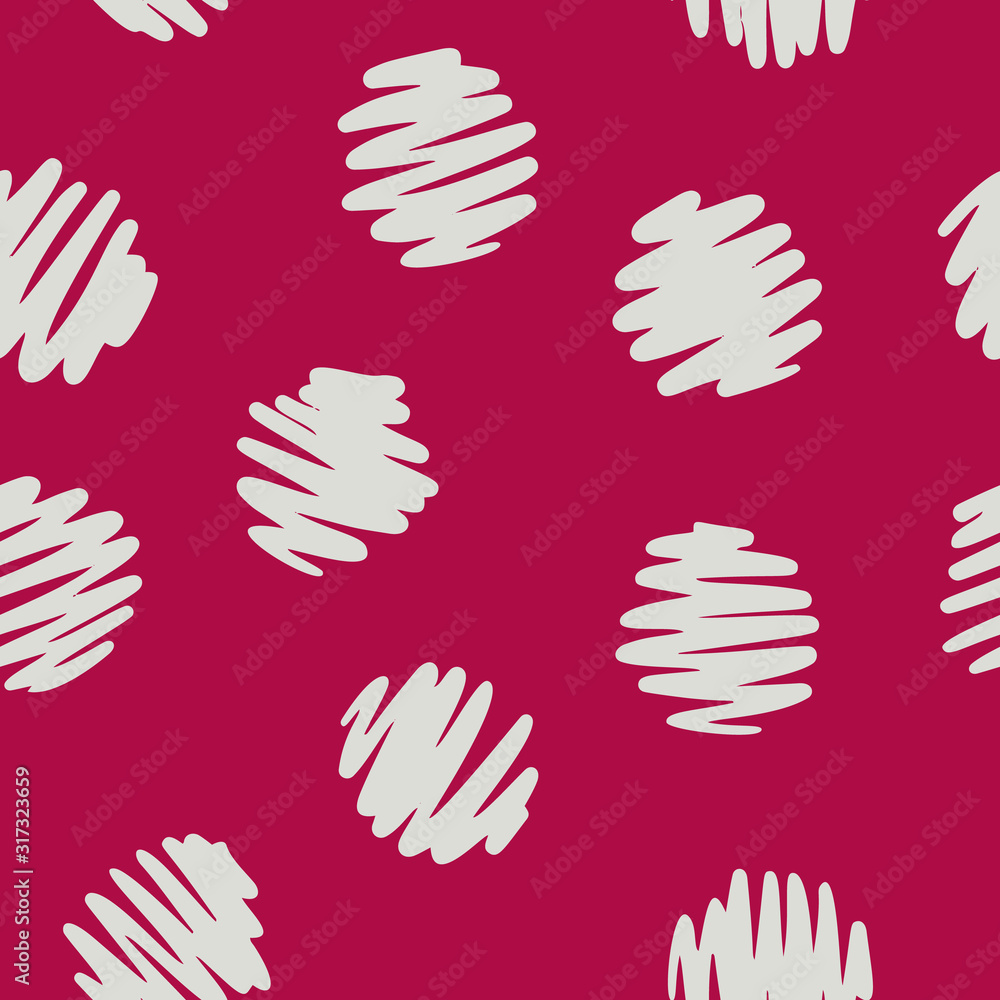 Polka dot seamless pattern. Decorative hand drawn circles isolated on red. Simple graphic background. Polka dot seamless pattern. Decorative hand drawn circles isolated on red. Simple graphic background.