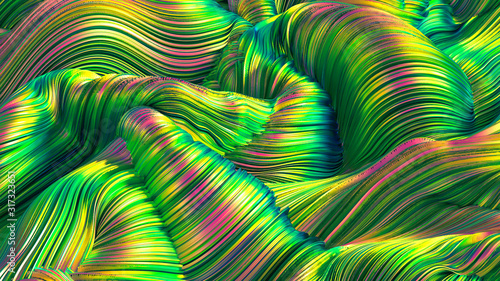 Drapery fabric with stripes. 3d illustration, 3d rendering. © Pierell