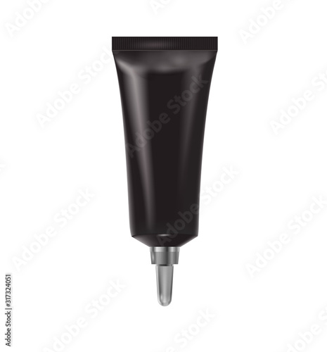 Realistic cosmetic tube for lip balm or serum. Vector