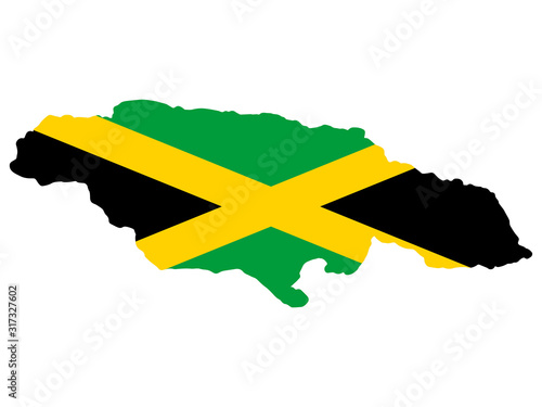 Jamaica Map flag Vector illustration eps 10
