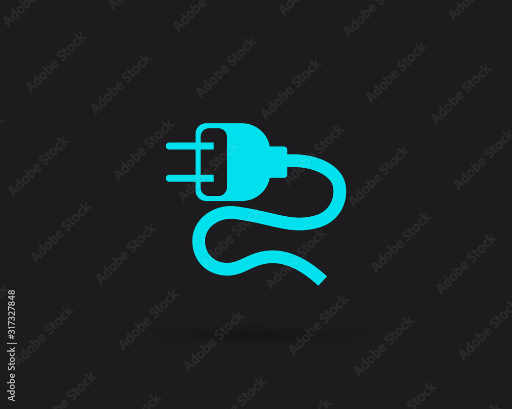 Uk Electric plug web icon isolated on black background, top view. Uk Electric plug web icon isolated on black background, top view.