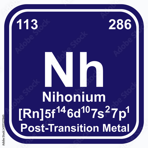 Nihonium Periodic Table of the Elements Vector illustration eps 10