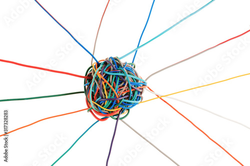 clew of multi-colored wires photo