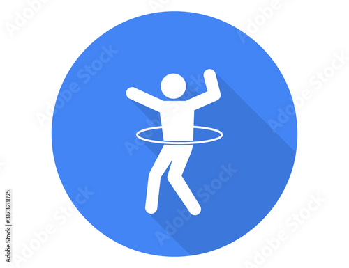 Hula hoop. Hula hoop exercises glyph icon vector on white background. Flat vector hula hoop exercises icon symbol sign from modern gym and fitness collection for mobile concept and web apps design.