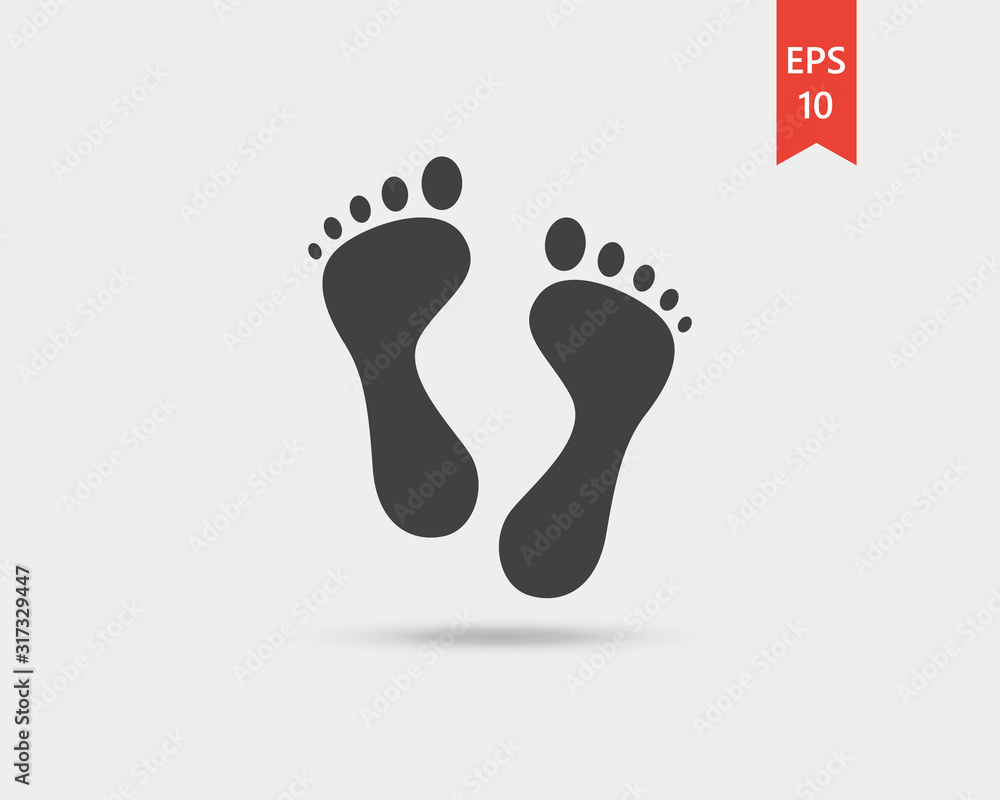 Human footprint web icons set isolated on white background, top view Human footprint web icons set isolated on white background, top view