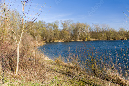 Beautiful lake in early spring