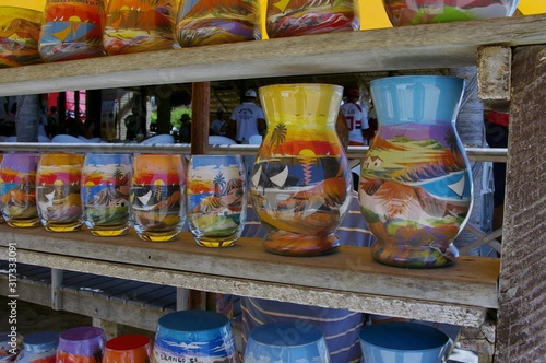 Colorful Sand Sculpting in a Bottle, state of Ceara, Brazil.