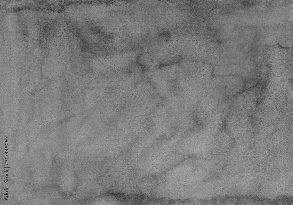 Naklejka premium Watercolor gray background texture. Watercolour neutral grey backdrop.