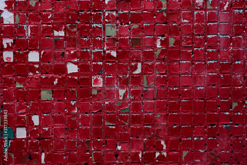Old beaten mosaic wall background, texture of Background.coloroled texture