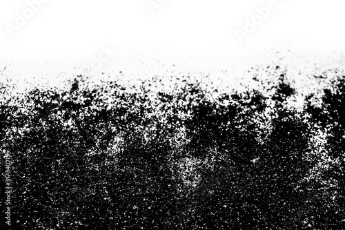 Beautiful background of black glitter. Black glitter like the sand. Composition with black sand