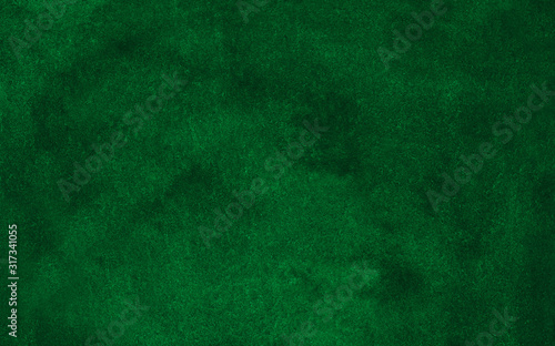 Watercolor green background texture hand painted. Watercolour abstract deep spruce backdrop. Stains on paper.