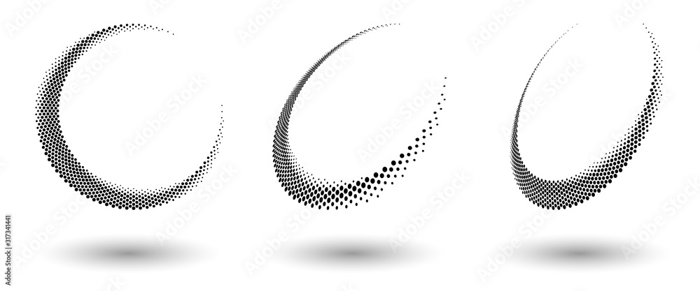 Halftone circle frame, abstract dots logo emblem design element for any ...