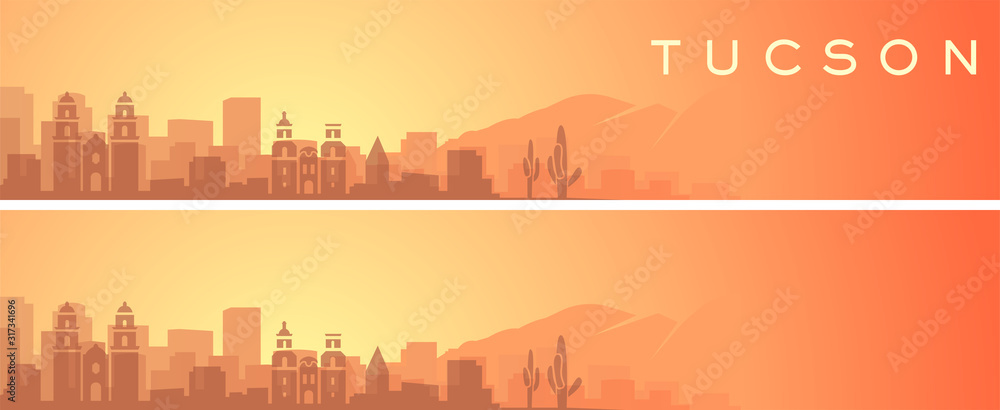 Fototapeta Tucson Beautiful Skyline Scenery Banner