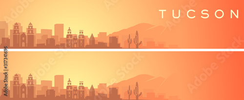 Tableau sur toile Tucson Beautiful Skyline Scenery Banner