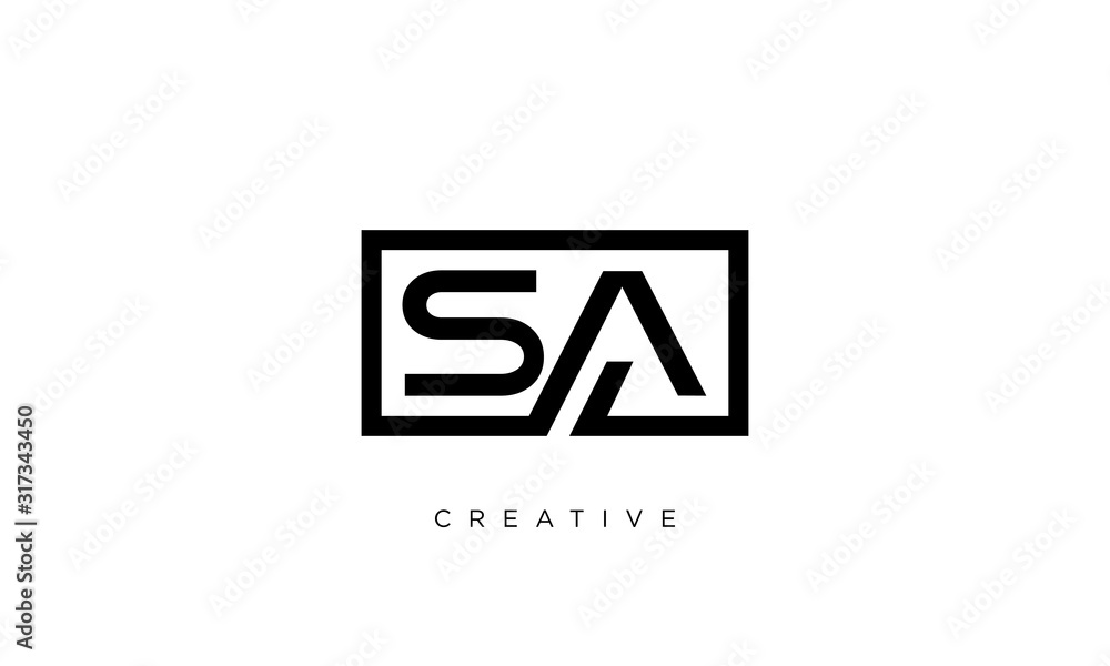 sa logo design vector icon sa logo design vector icon