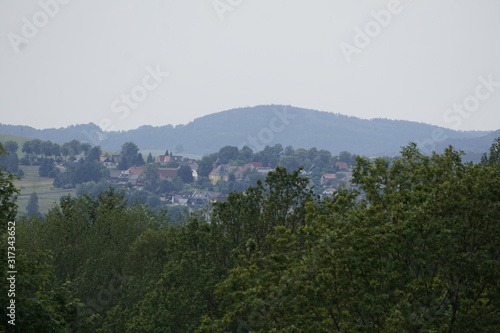 View over beautiful village Ottendorf in Saxon Switzerland photo