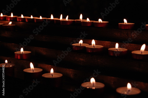 Candles burning in an orthodox church
