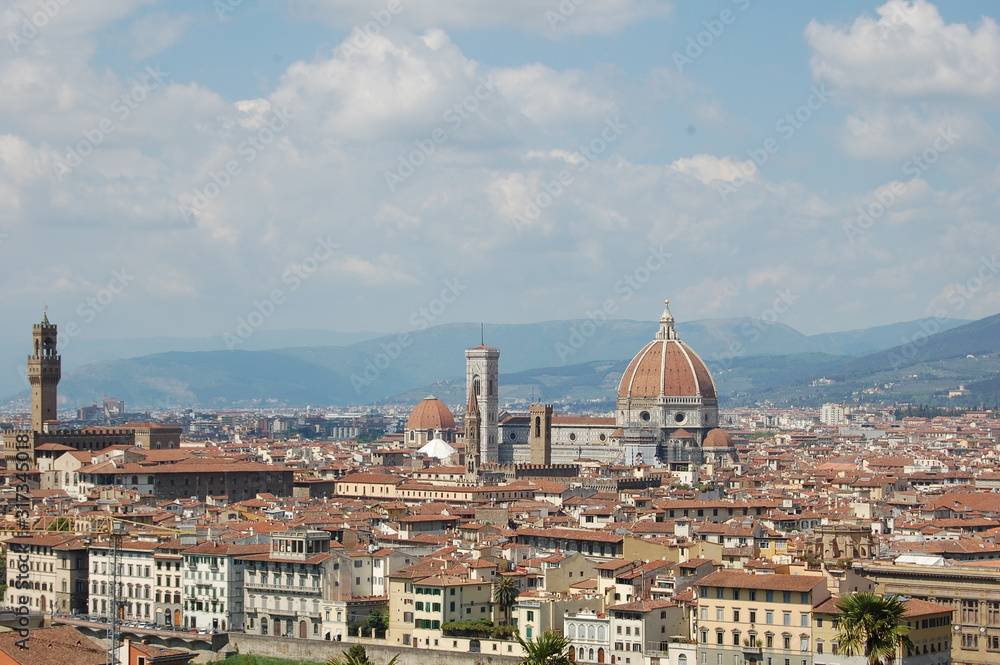 Duomo Cathedral and Florence Italy cityscape in the daytime