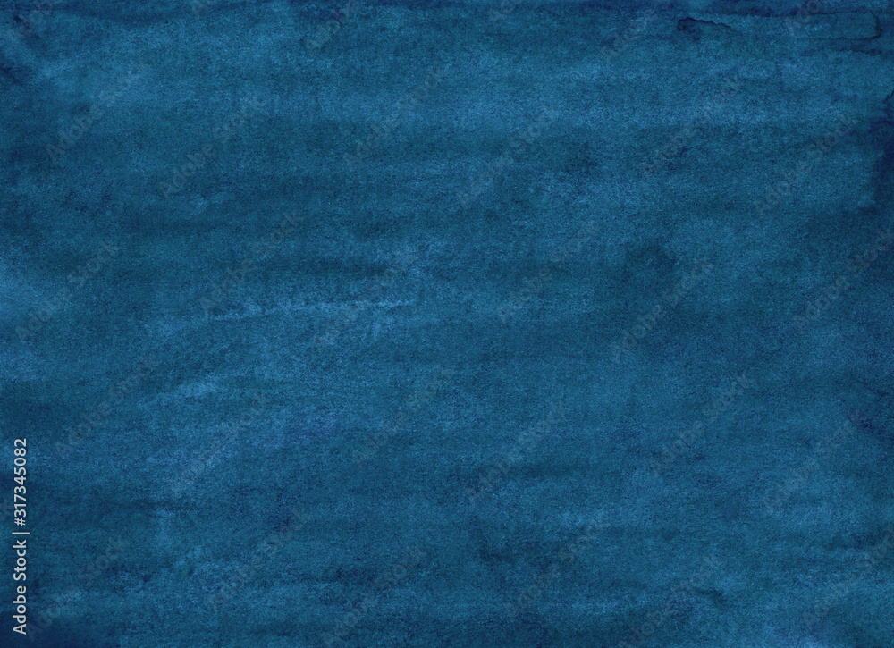 Watercolor ink blue background texture, stains on paper. Hand painted dark blue rough watercolour backdrop. Watercolor ink blue background texture, stains on paper. Hand painted dark blue rough watercolour backdrop.