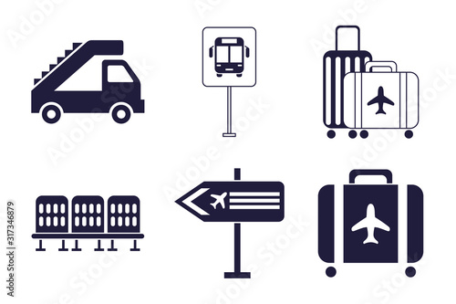 bundle of airport set icons