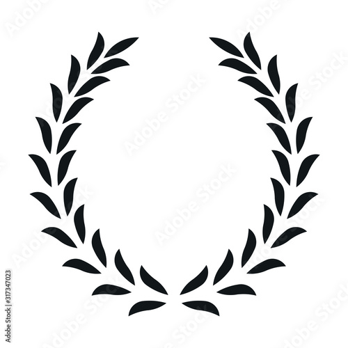 icon laurel wreath  spotrs design - vector illustration Black