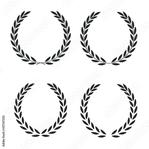 icon laurel wreath, spotrs design - vector illustration Black