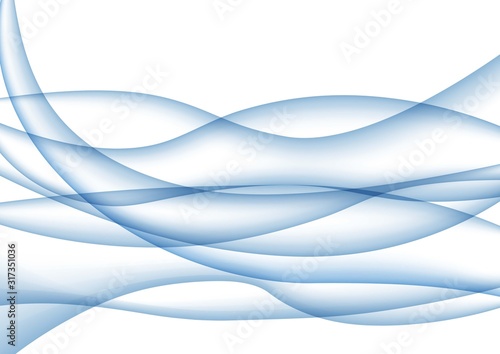 Abstract background with blue waves, motion line, color gradient. Vector illustration © Sylfida