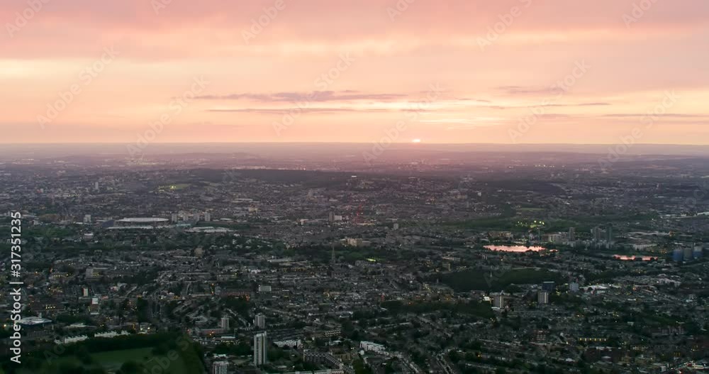 Amazing aerial view of London during sunset. England. Shot on Red Weapon 8K. Amazing aerial view of London during sunset. England. Shot on Red Weapon 8K.