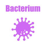 Bacterium. Infection. Biology icon. White background. Vector illustration. EPS 10.