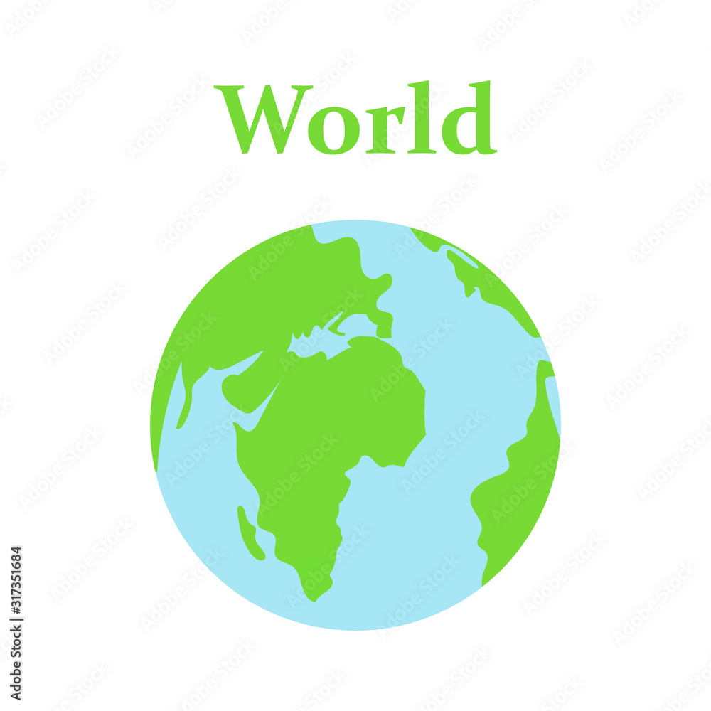 World. Planet. Icon world. White background. Vector illustration. EPS 10. World. Planet. Icon world. White background. Vector illustration. EPS 10.