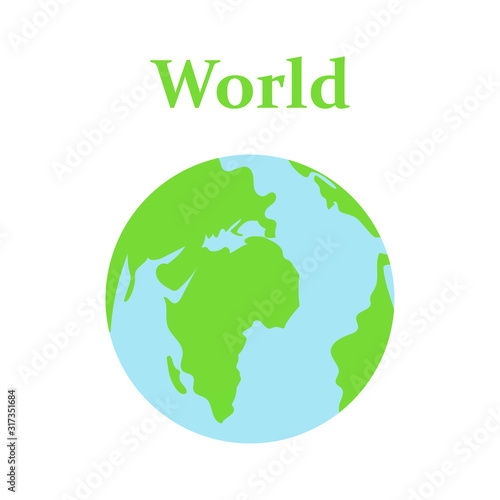 World. Planet. Icon world. White background. Vector illustration. EPS 10.